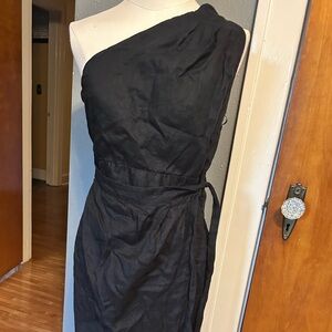 Anthropologie Black One Shoulder Dress